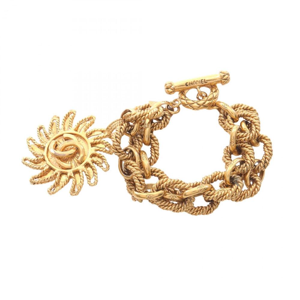 CHANEL Gold Logo Charm Bracelet